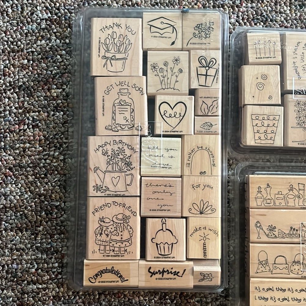 Stampin' Up! Assorted Rubber Stamps - Black and Tan Designs - Picture 2 of 9